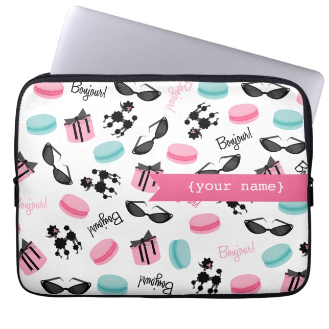 French Themed Personalized Electronics Bag (Front)