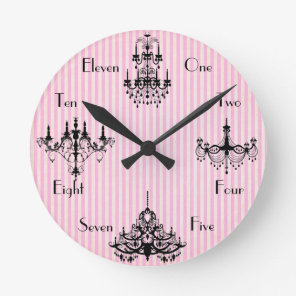 French Time Round Clock