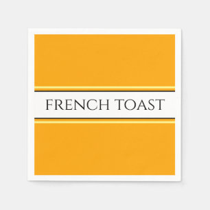 FRENCH TOAST Bright Yellow Orange White Stripes Napkins