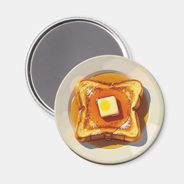 French Toast, Butter and Syrup Breakfast  Magnet (Front/Back)