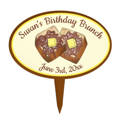French Toast Butter and Syrup Diner Breakfast Food Cake Topper