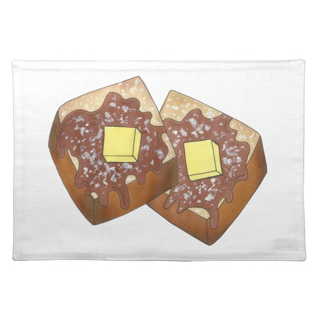 French Toast Butter and Syrup Diner Breakfast Food Cloth Placemat (Front)
