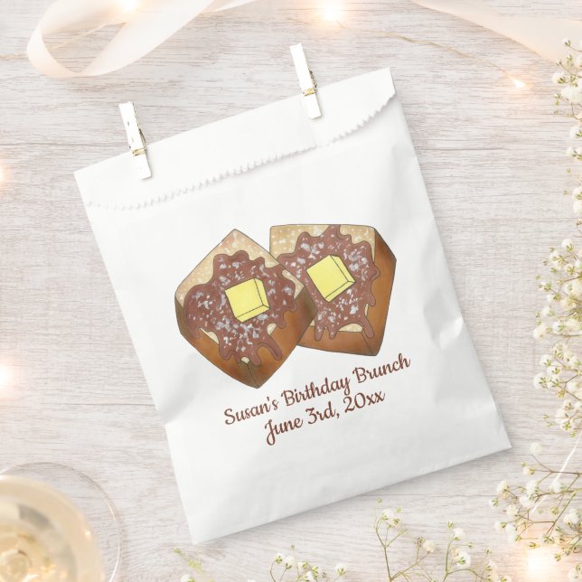 French Toast Butter and Syrup Diner Breakfast Food Favor Bag (Clipped)