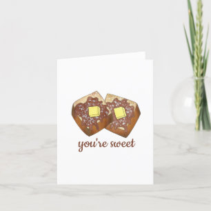 French Toast Butter and Syrup Diner Breakfast Food Letterpress Thank You Card