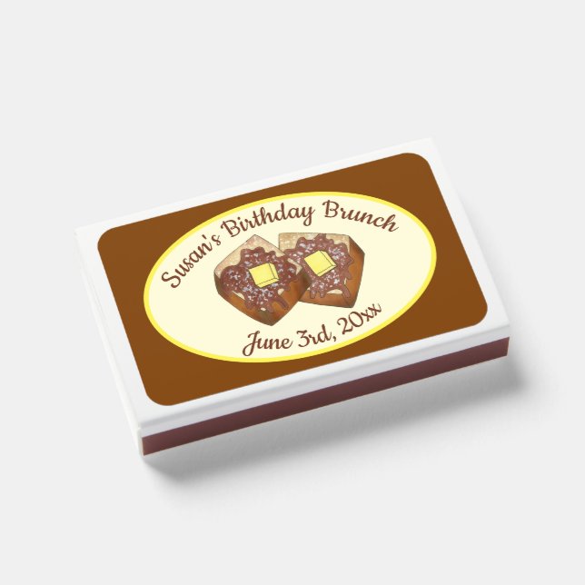 French Toast Butter and Syrup Diner Breakfast Food Matchboxes (Front Closed)