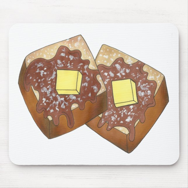 French Toast Butter and Syrup Diner Breakfast Food Mouse Pad (Front)
