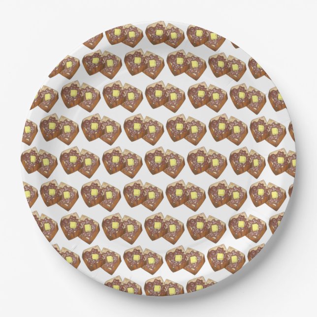 French Toast Butter and Syrup Diner Breakfast Food Paper Plates (Front)