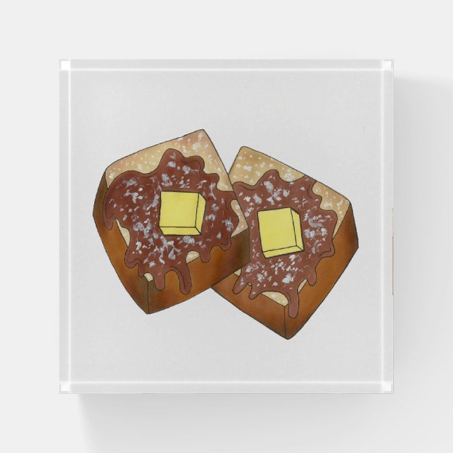 French Toast Butter and Syrup Diner Breakfast Food Paperweight (Front)
