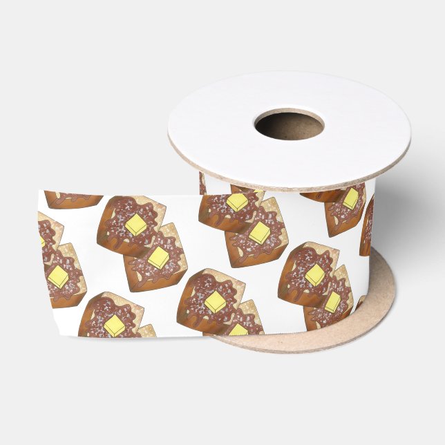 French Toast Butter and Syrup Diner Breakfast Food Satin Ribbon (Spool)