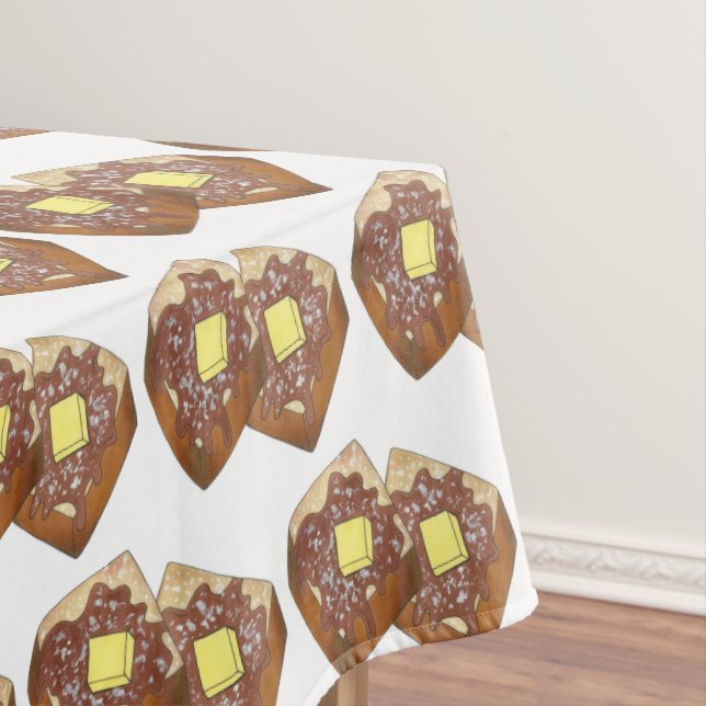 French Toast Butter and Syrup Diner Breakfast Food Tablecloth (In Situ)