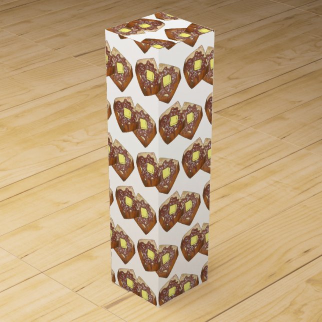 French Toast Butter and Syrup Diner Breakfast Food Wine Box (Front)