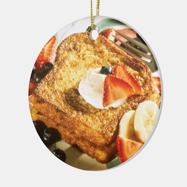 French Toast Ceramic Ornament (Left)
