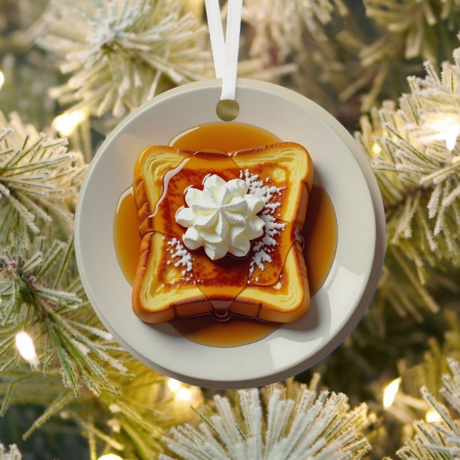 French Toast, Powdered Sugar, Syrup Christmas Metal Ornament (Insitu)