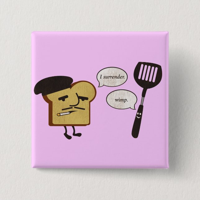 French Toast vs. Spatula Pinback Button (Front)