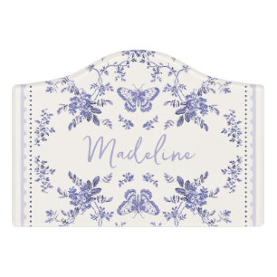 French Toile Baby Girl Nursery Door Sign