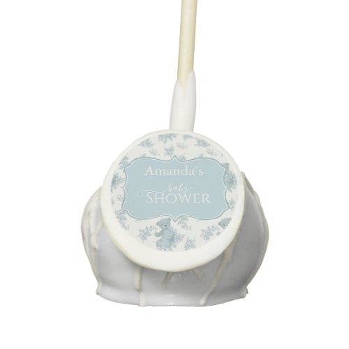 French Toile Bear and Bunny Baby Shower Cake Pops