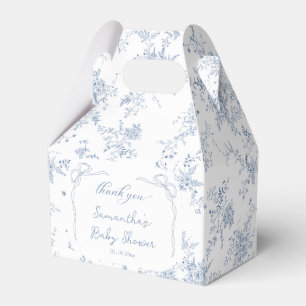 French Toile Blue Baby Shower Favor Boxes