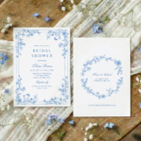 French Toile Chinoiserie Blue White Bridal Shower