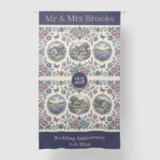 French Toile Cottage Floral Wedding Anniversary Blackout Curtains