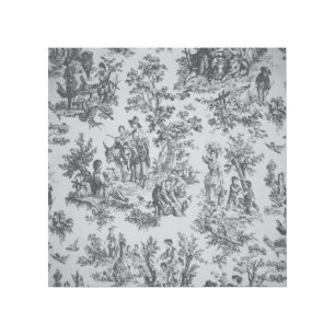 French toile de jouy black and white elegant gallery wrap