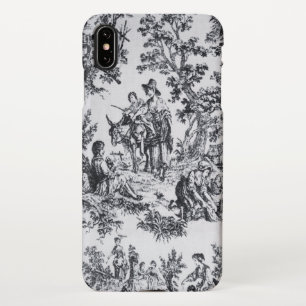 French toile de jouy black and white elegant iPhone XS max case