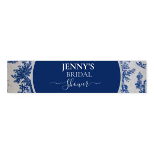 French Toile de Jouy Blue and White Bridal Shower Napkin Bands