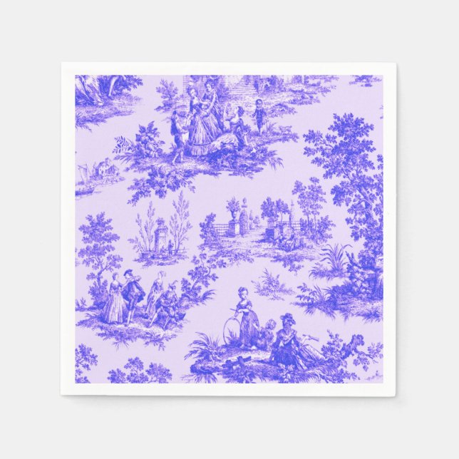 French toile de jouy blue and white decoupage  napkins (Front)