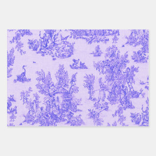 French toile de jouy blue and white decoupage wrapping paper sheets
