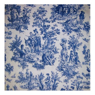 French toile de jouy blue and white elegant acrylic print