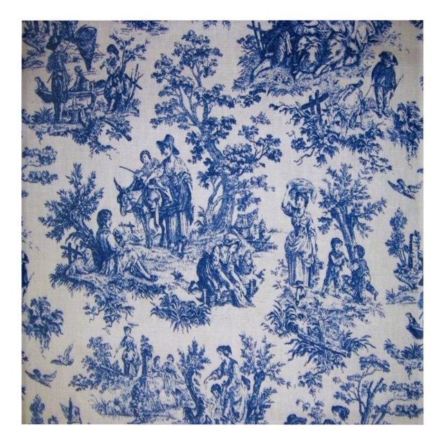 French toile de jouy blue and white elegant acrylic print (Front)