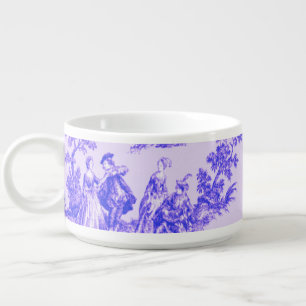 French toile de jouy blue and white elegant bowl