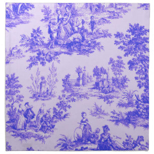 French toile de jouy blue and white elegant cloth napkin