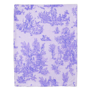 French toile de jouy blue and white elegant duvet cover