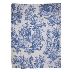 French toile de jouy blue and white elegant duvet cover