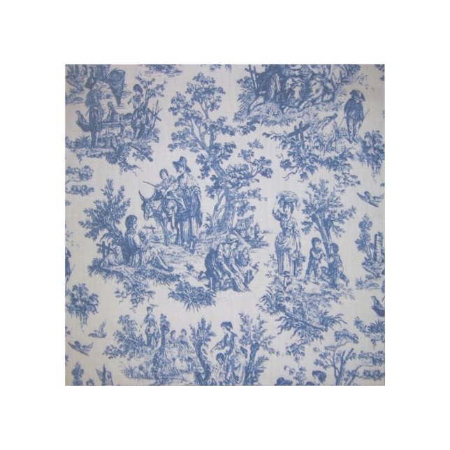 French toile de jouy blue and white elegant gallery wrap (Front)