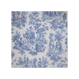 French toile de jouy blue and white elegant gallery wrap