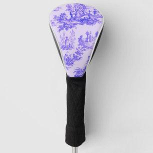 French toile de jouy blue and white elegant golf head cover