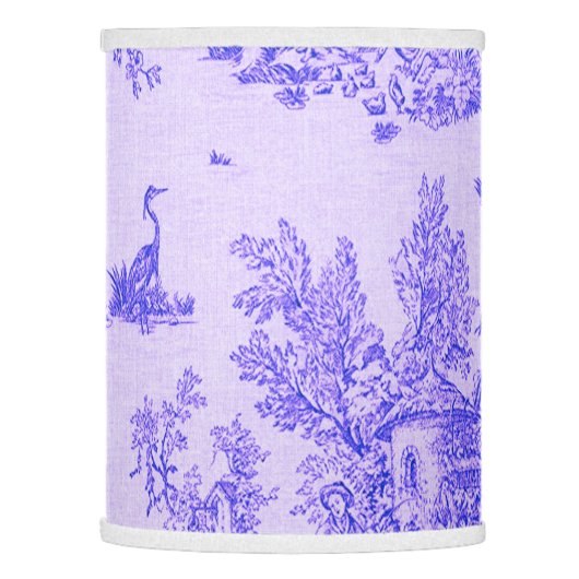 French toile de jouy blue and white elegant lamp shade (Left)