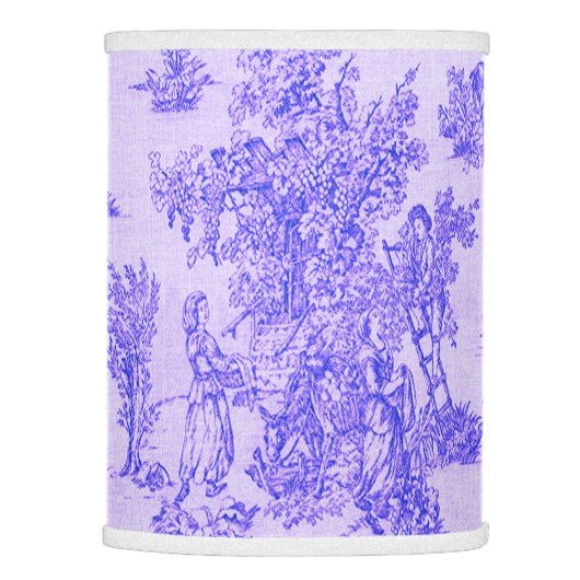 French toile de jouy blue and white elegant lamp shade (Right)