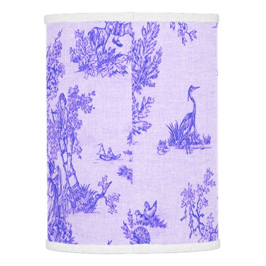 French toile de jouy blue and white elegant lamp shade (Back)