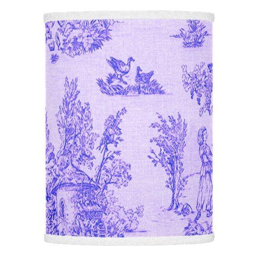 French toile de jouy blue and white elegant lamp shade (Front)