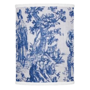 French toile de jouy blue and white elegant lamp shade