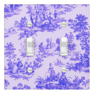 French toile de jouy blue and white elegant light switch cover