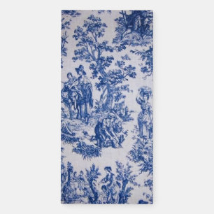 French toile de jouy blue and white elegant magnetic notepad