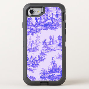 French toile de jouy blue and white elegant OtterBox defender iPhone SE/8/7 case