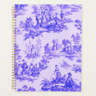 French toile de jouy blue and white elegant planner