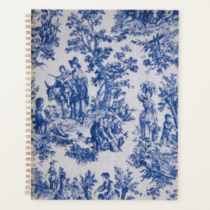 French toile de jouy blue and white elegant planner
