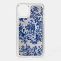 French toile de jouy blue and white elegant