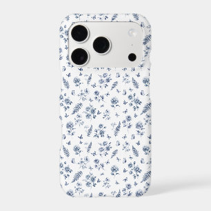 French Toile de jouy blue pattern Chinoseirie iPhone 17 Pro Case