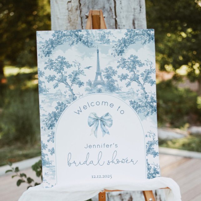 French Toile de Jouy Elegant arch Bridal Welcome Foam Board (Creator Uploaded)